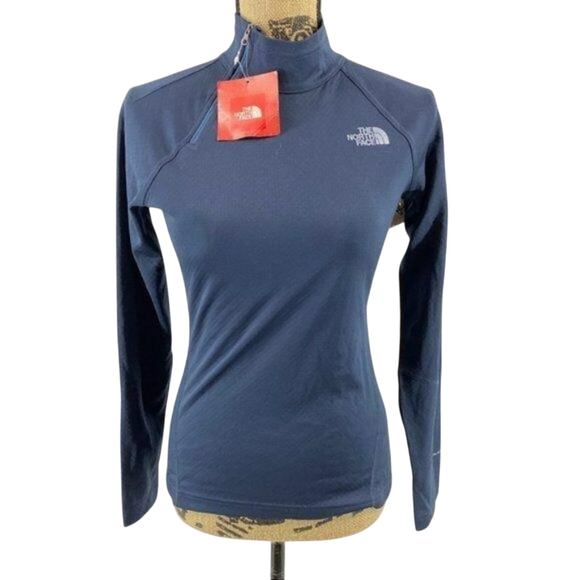 North Face Pullover 1/4 Zip Textured Track Blue Xsmall - Picture 1 of 6